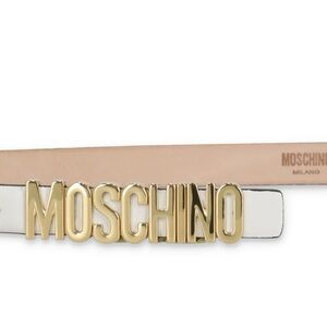 Moschino Logo-Plaque Buckle Belt